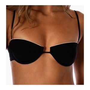 Maaji Black Underwire Bikini Top White Trim PT3988SUN01 Small NWT